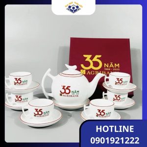 Bộ ấm chén bưởi cành in logo